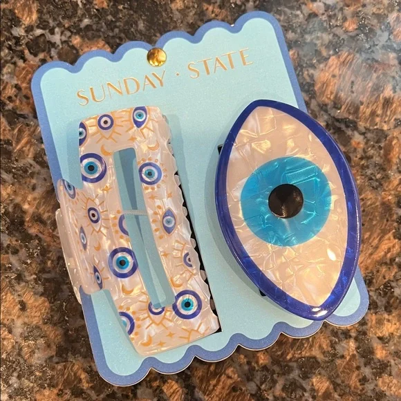 Sunday State hair claw clips, evil eye NEW! VIRAL! - Picture 1 of 4